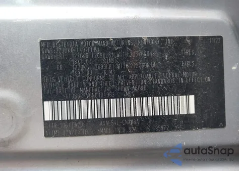 2022 Toyota Rav4 Hybrid Xle Premium z USA, uszkodzony, nr VIN 4T3B6RFV6NU104963